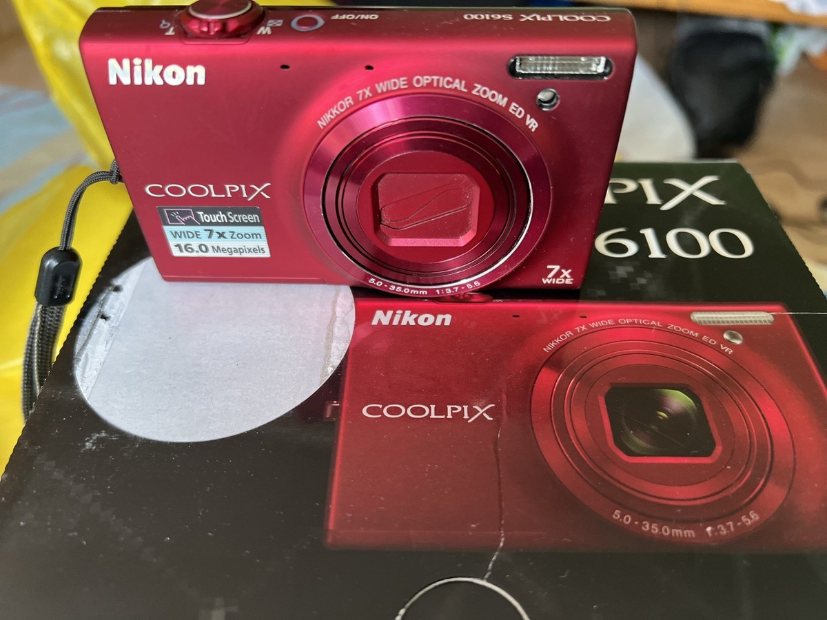 Nikon COOLPIX S6100 Digital Camera - Red - With Cables & Box | eBay UK