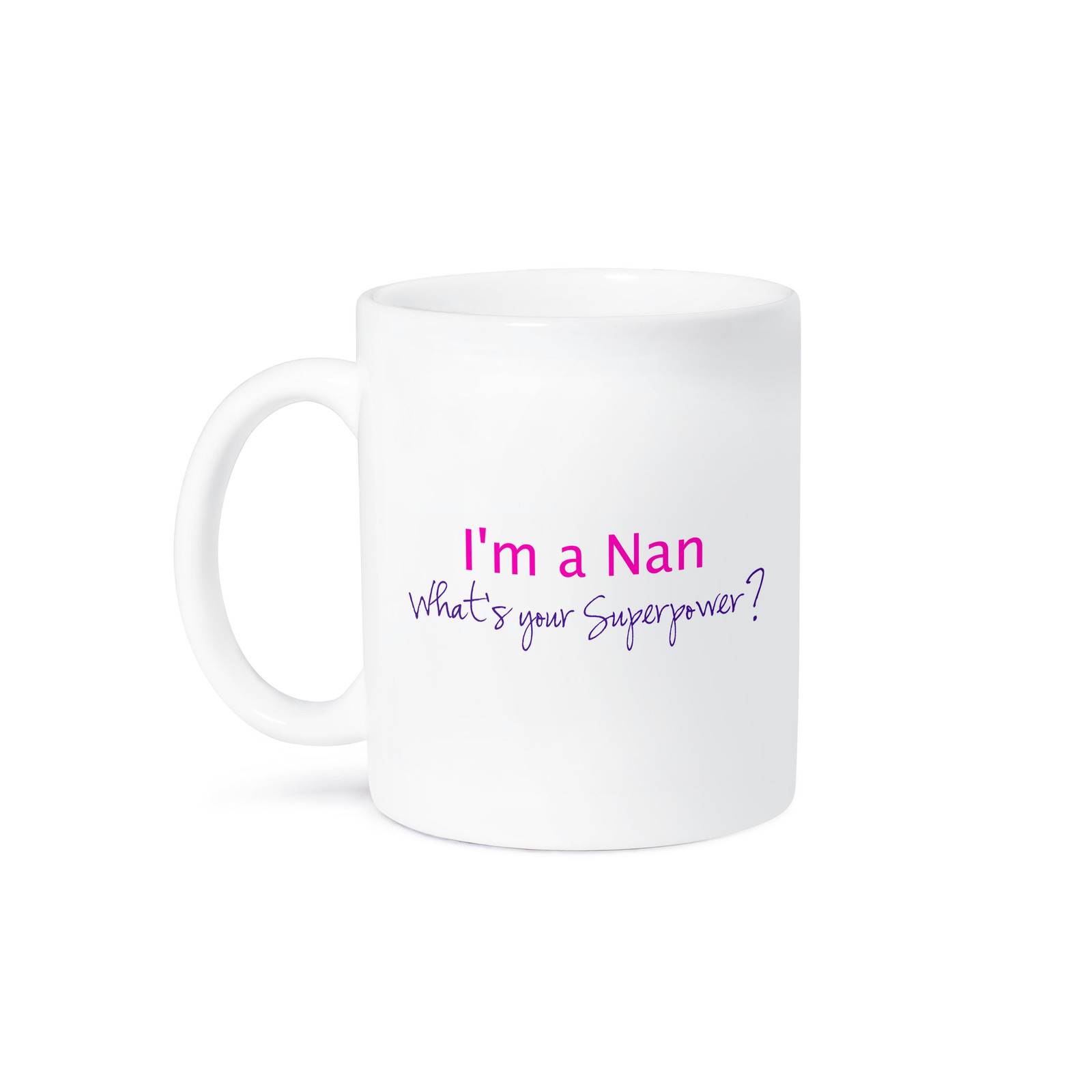 3dRose Funny Nan Superpower Mug - Hot Pink Gift for Grandma