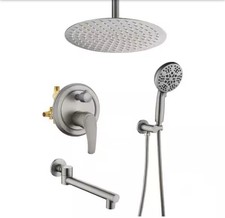 Ceiling-Mount Tub  Shower Faucet 1.8 GPM 12 Inch Shower System Brushed nickel
