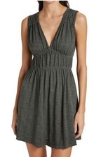 ATM Gray Dress M Slub Jersey Dress Coal 100% Cotton Sold  Out $235 NWT