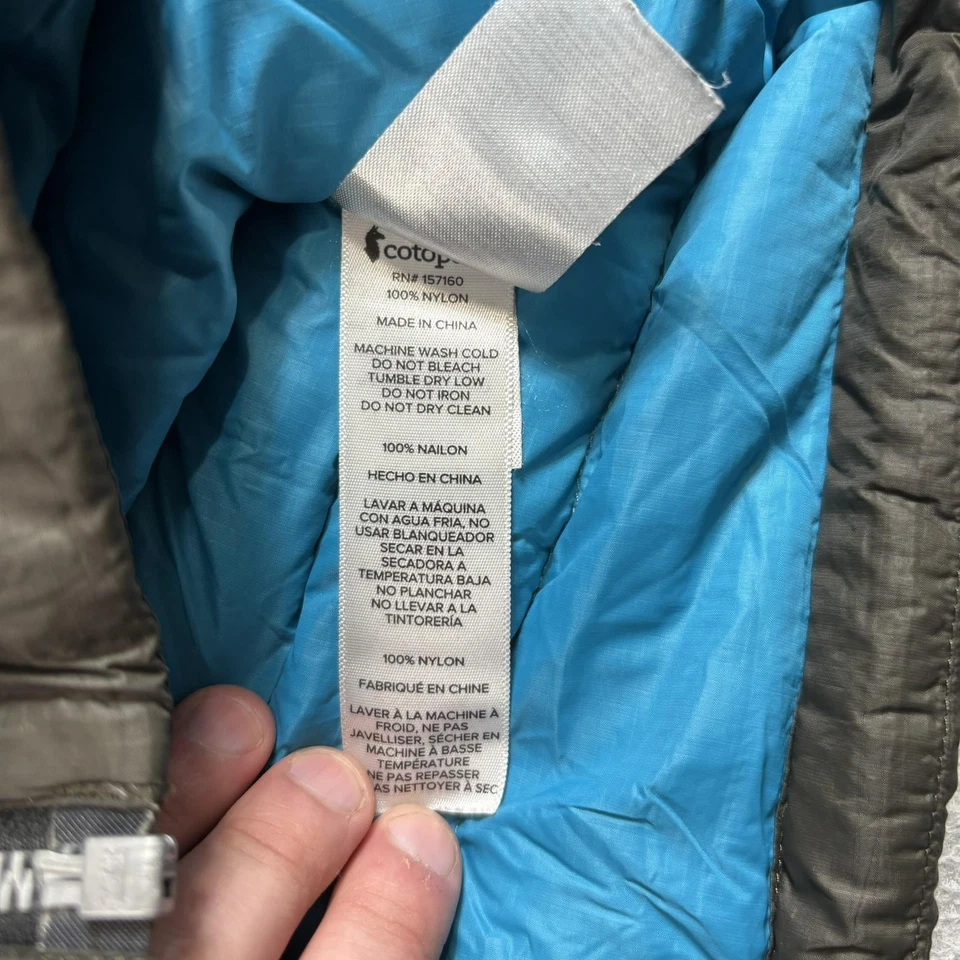 Chaqueta de plumón Cotopaxi para mujer mediana marrón azul bloque de color acolchado aislante LEER Foto 4 de 4