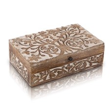 Great Birthday Gift Handmade Decorative Wooden Jewelry Box Tree Of Life Carvi...