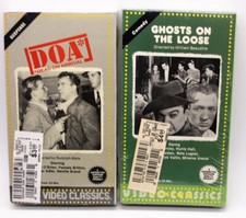 2 New Sealed Vintage VHS Tapes GHOSTS ON THE LOOSE & DOA Dead On Arrival B&W OOP