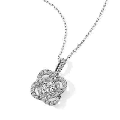 1Ct Brilliant Cut Moissanite Center of Me Design Pendant Necklace in 925 Silver