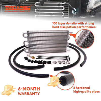 Max 6 Row Universal Transmission Oil Cooler Radiator Converter Kit Trans Cooler