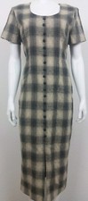 VTG Dawn Joy Fashions Womens Dress Size 9-10 Button Front Short Sleeve Maxi