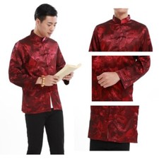 Men Retro Chinese Ethnic Tang Suit Top Dragon Kung Fu Shirt Jacket Coat Fashion