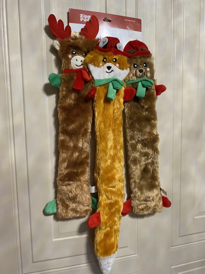 Zippy Paws 3-Pack Skinny Peltz Large Reindeer ,Cat And Bear Dog Toys NEW - Image 4 of 4