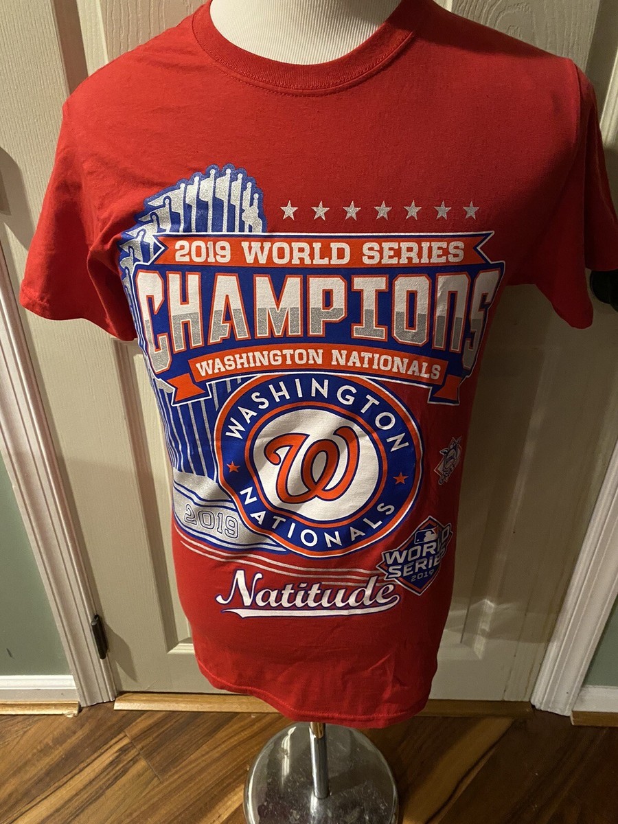 Washington Nationals T Shirt Small Red 2019 World Series Champions