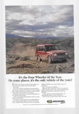 Land Rover Discovery Four Wheeler Vehicle Of The Year 1995 Vintage Print Ad