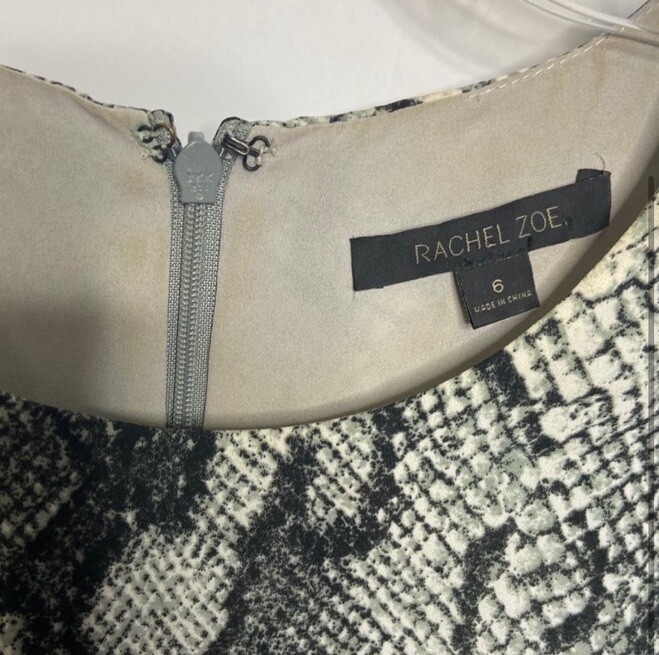 Rachel Zoe Size 6 Python Snake Flutter Sleeve Hem… - image 3