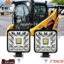 2PCS Square LED WORK LIGHTS Fit CAT Skid loader 259D3 236D3 262D 259D 272D2 XHP
