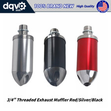 Aluminium Exhaust Muffler For 212cc GX200 Go kart Red/Silver/Black 3/4" Threaded