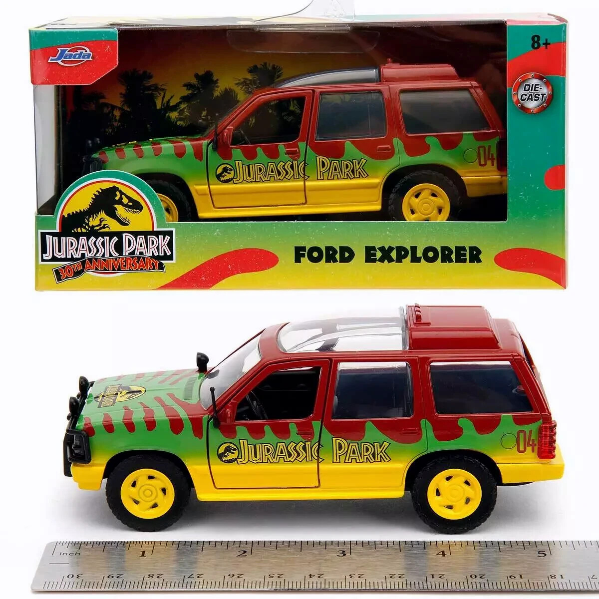 JADA HOLLYWOOD RIDES: JURASSIC PARK 30TH ANNIVERSARY FORD EXPLORER 1/32 SCALE