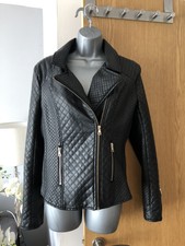 Gi Sono By Cavalini Womens Faux Leather Jacket Black Size M