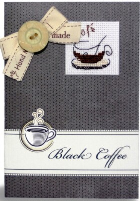 ''Black Coffee'' Counted  Cross stitch kit for Greeting Card - Luca-S SP-13