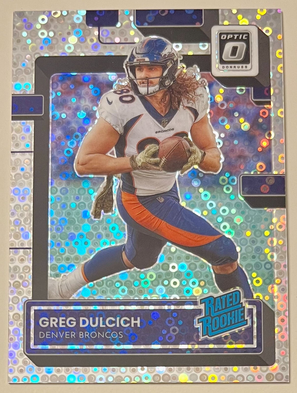 2022 Donruss Optic SILVER CIRCLES #288 Greg Dulcich RC /125 - BRONCOS 🔵ðŸŸ
