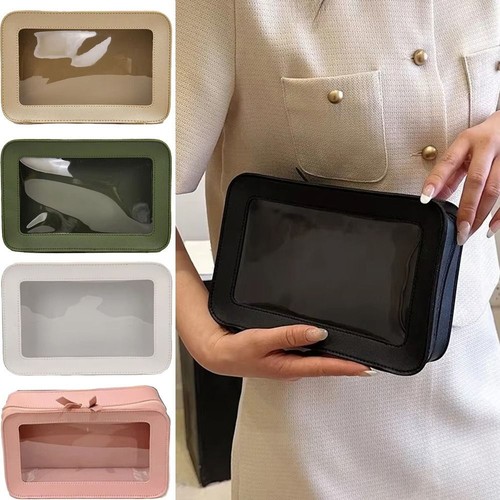 Dual Zipper Closure Portable Makeup Pouch Skincare Products Organizer Outdoor