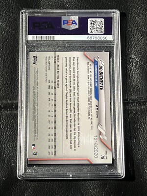 BO BICHETTE 2020 Topps Series 1 Gold RC 1218/2020 PSA 10 Gem Mint
