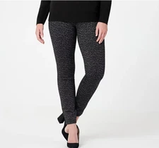 NYDJ - Ponte Leggings Pants - Grey Cheetah - 12
