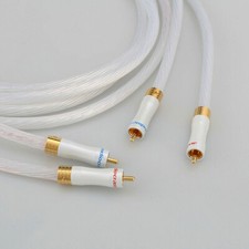 Pair 6N OCC Silver Plated RCA Analog Cable Hifi Audio Interconnect Cable Line