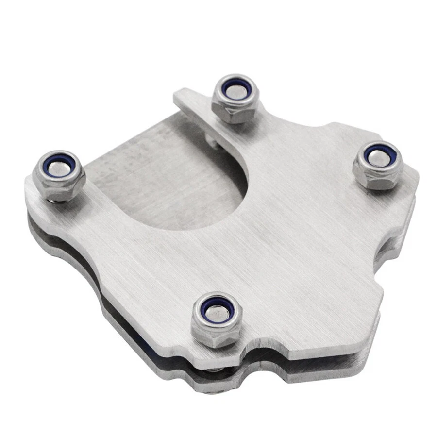 Almohadilla de extensión de soporte lateral de acero inoxidable universal para motocicleta Foto 2 de 4