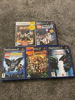 5x Lego Spiele Bundle Playstation 2 Ps2 Star Wars Batman Indiana Bionicle 0000