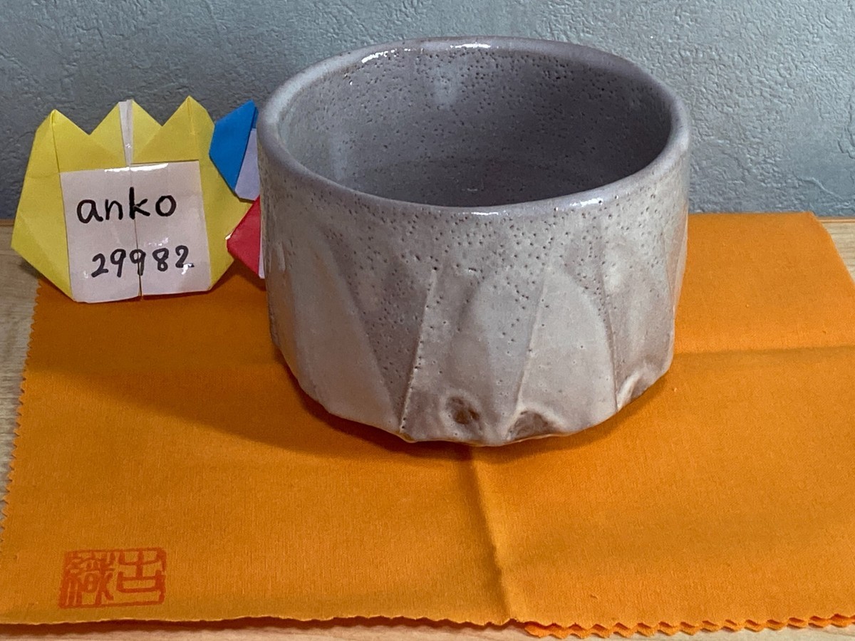 Japanese Matcha Chawan Tea Bowl Gray Crackle Glaze Tea rikyu with