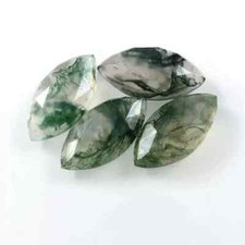 AAA Natural Moss Agate Faceted Marquise Shape Loose Gemstone