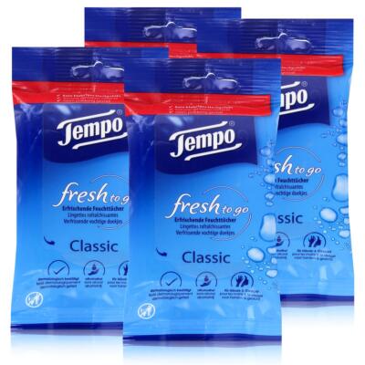 Tempo fresh to go Classic 10 erfrischende Feuchttücher (4er Pack)