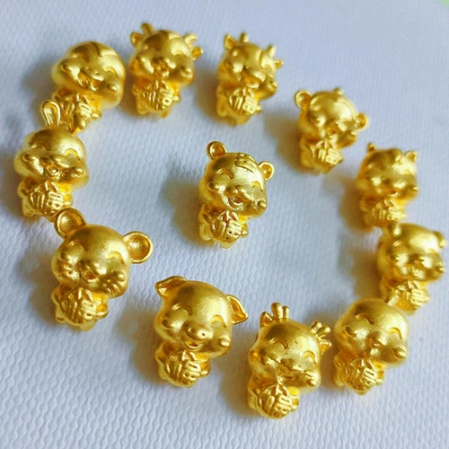 1pz Ciondolo Puro 999 24K Oro Giallo Fai Da Te 3D Uomo Donna Zodiaco Tigre Drago - Foto 2 di 6