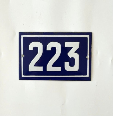 その他 STREET 03 2010  No.223 Vintage 1950's Enamel Porcelain Street House Sign 223 Plaque