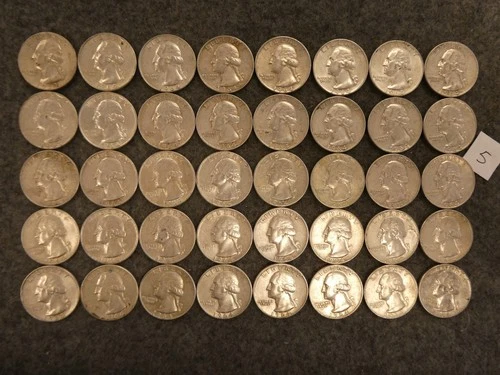 40 coin US Washington Quarters Pre '65 90% Silver $10 face Ships FREE! Lot 5