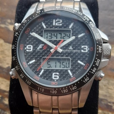 Megarare Jacques Lemans F1 Formula1 Analog Digital Watch WR100,Work,Read!