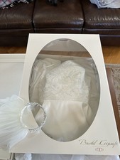 Alfred Angelo Halter Style Beaded White Satin Wedding Gown