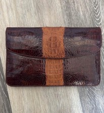Vintage genuine crocodile hornback clutch purse