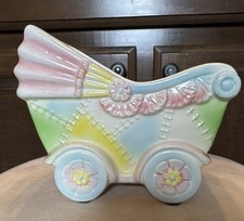 Inarco Vintage Baby Carriage Nursery Bassinet Planter Made in Japan Storage