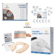 LuNiko Baby Safety Folding Potty Seat  Chart  18 PCS Corner Guards Beige Set
