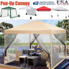 8X8/10x10ft Pop-Up Canopy Gazebo Tent Waterproof Outdoor Screen Camping Garden
