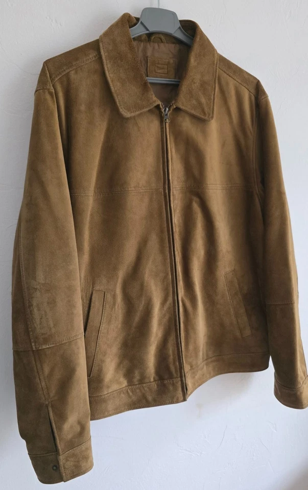 M&S Blue Harbour Suede Leather Jacket Brown Mens Large Chest 104-109cm 41-43" - Image 3 of 4
