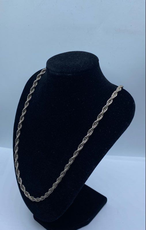 Sterling Silver Twisted Double Link Chain Necklac… - image 2