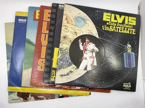 Lot of 6 Elvis Presley LP Records Aloha from Hawaii, Burning Love, Hollywood