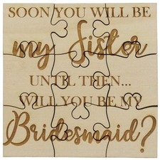 Personalized Wooden Puzzle Unique Gift Light Brown Keepsake Laser Engraved