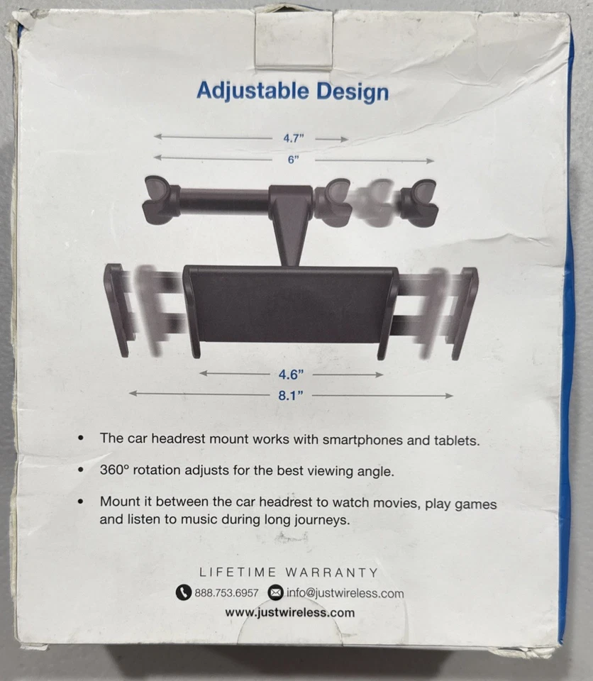Soporte para tablet 360° asiento trasero coche montaje reposacabezas para teléfono iPad Samsung de 4,6-8,1" Foto 2 de 2