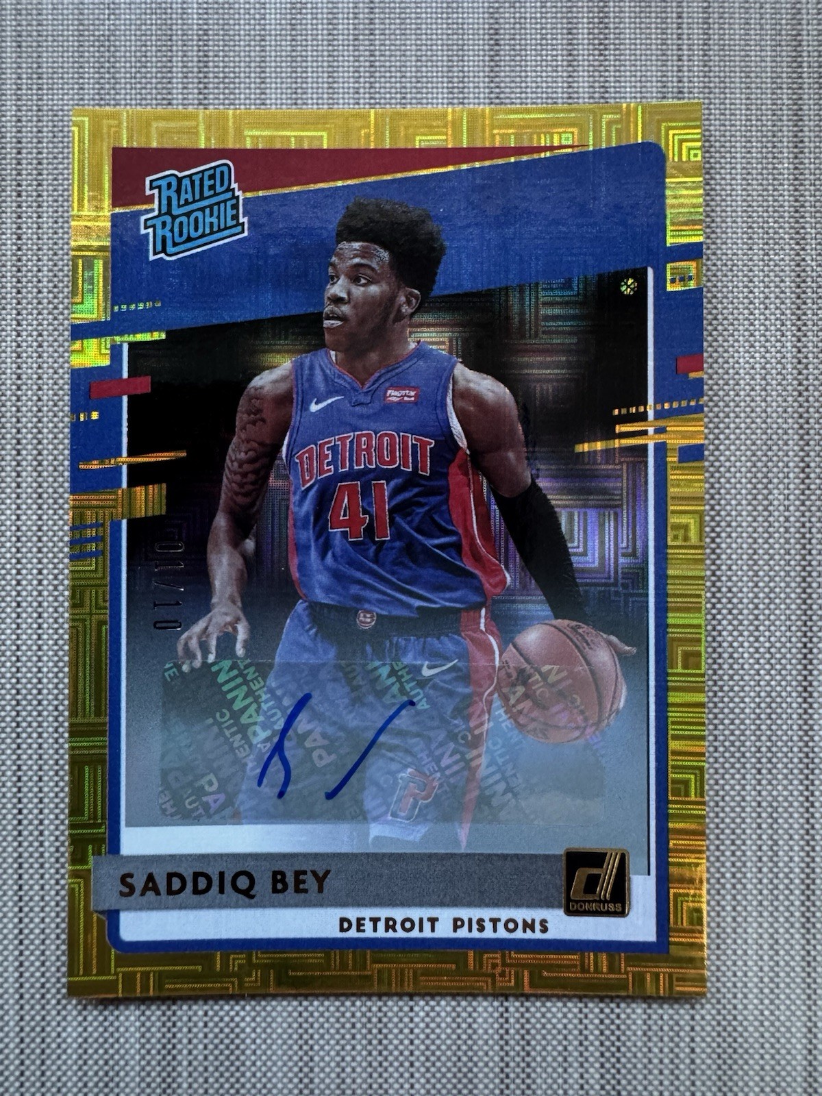 2020-21 Donruss Saddiq Bey Gold Choice Auto Rookie RC BOOKEND 1/10
