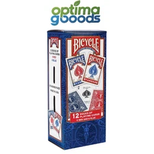 Bicycle Standard Playing Cards - 12 Pack Poker Size Decks Red & Blue.
