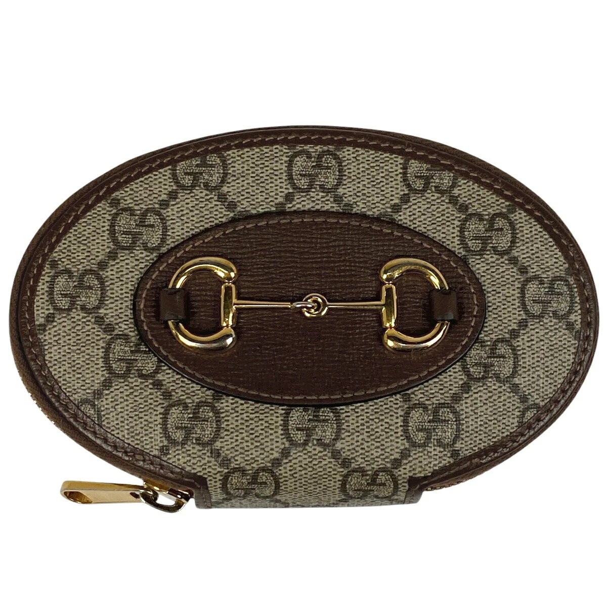 Authentique porte monnaie Gucci couleur beige marron motif GG GG cuir suprême
