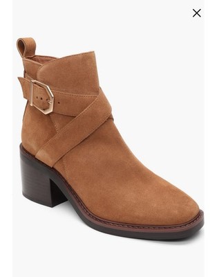   NEW Sanctuary Cora Buckle Booties Suede Deep Saddle Ankle Boots 7M