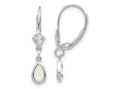 1/2 Karat (ctw) Opal Ohrhänger in 14K Weißgold