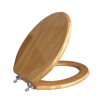 Comfort Seats C1B1E-17BN Designer Solid Wood Toilet Seat with PVD Brushed Nic...